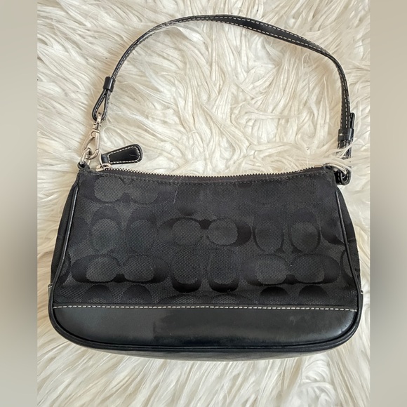 Coach Handbags - Coach Black Signature Jacquard Wristlet Bag